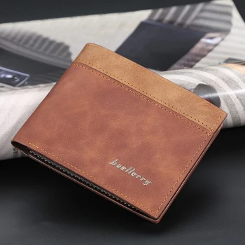 

Business Card Holder For Men Wallet Male Bifold Coin Purse PU Leather Small Money Bag 2020 New Trendy Patchwork Clutch Bag