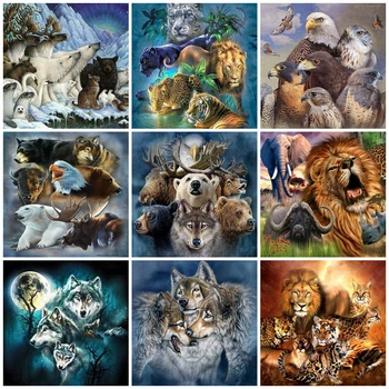 

EverShine Diamond Painting Full Square Animals Cross Stitch Diamond Embroidery Sale Wolf Picture Rhinestones Handicraft Gift