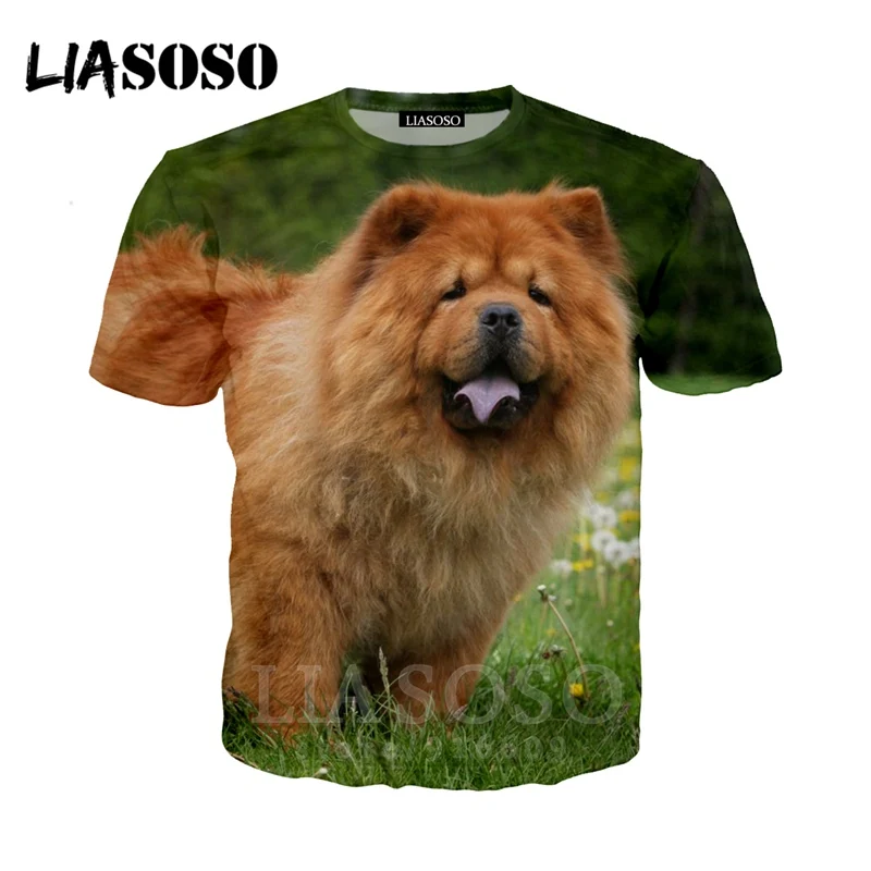 Модная футболка с 3d принтом для мужчин wo, Мужская Уличная футболка с изображением животных, собак, аниме, футболка с чау-чау, кофта с капюшоном, homme, футболка с коротким рукавом, A153 - Цвет: 13