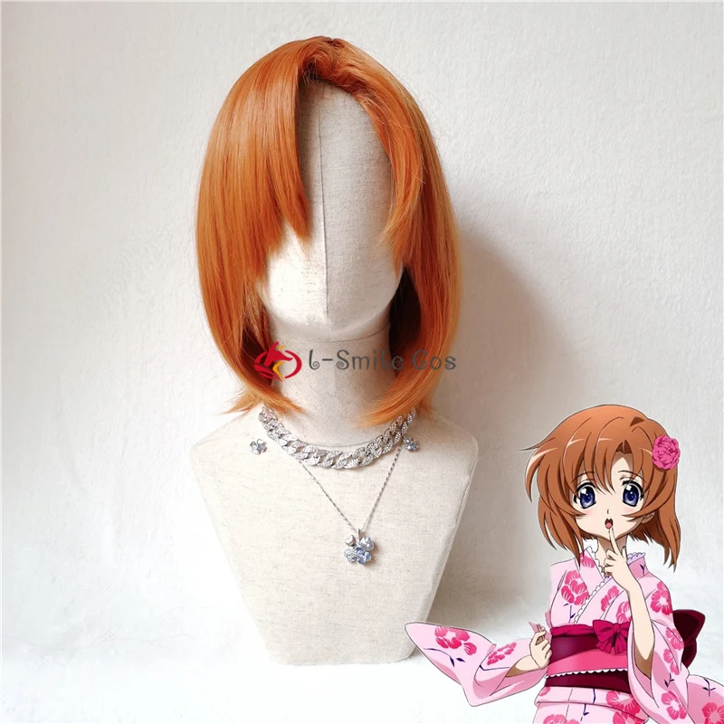 コスプレウィッグ Rena 高品質ゲーム龍宮レナ龍宮コスプレウィッグオレンジ耐熱人工毛 +