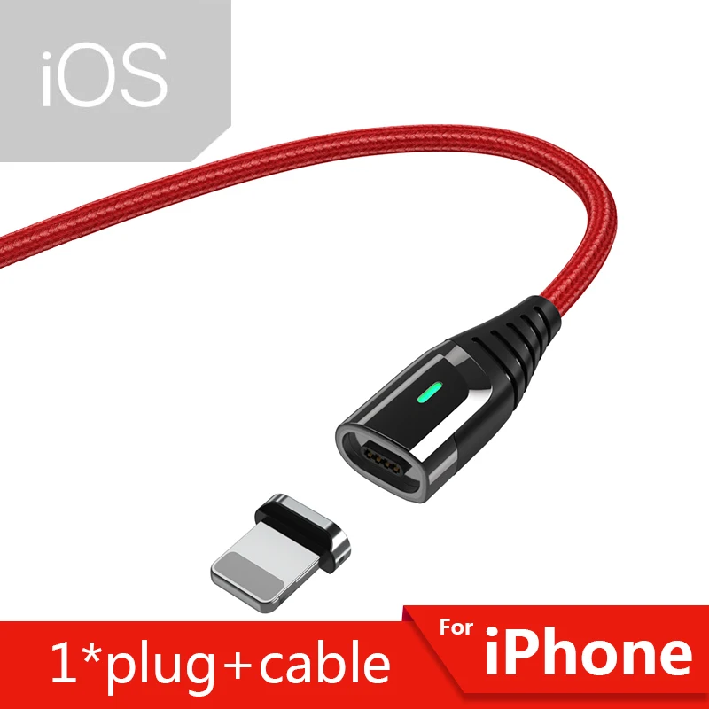 Essager магнитное зарядное устройство Micro USB кабель для iPhone 11 Pro Max провод для быстрой зарядки usb type C type-C магнит кабели для мобильных телефонов - Цвет: Red iOS Cable