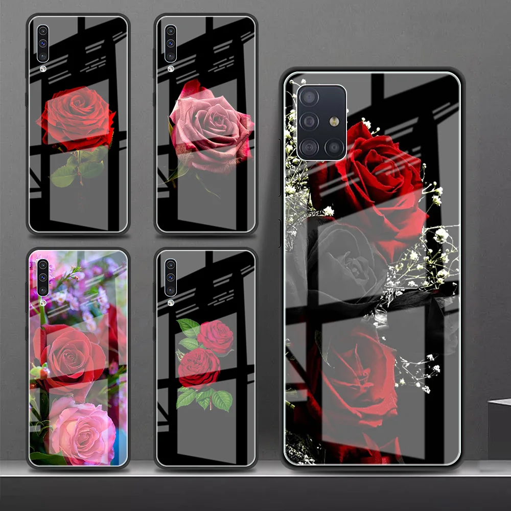 Стеклянный чехол для Samsung Galaxy A51 A71 A50 A21s A52 M31 A70 A72 A31 A91 A30 M51 M11 из закаленного стекла