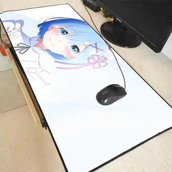 

XGZ Re Zero Anime Girl Extra Large Mouse Pad PC Computer pad Anti-slip Natural Rubber with Locking Edge Gaming Mat