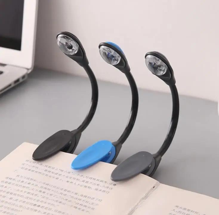 

Flexible Portable Mini Clip On Book light Desk Light Bright White LED Reading Lamp Travel Light Black/Blue/Grey SN808