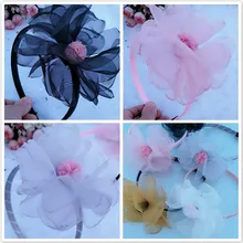 Детский день, Детский день, аксессуары для волос, Южная Корея, стиль, Детские шифоновые ленты для волос с большим цветком, повязка на голову, детская одежда