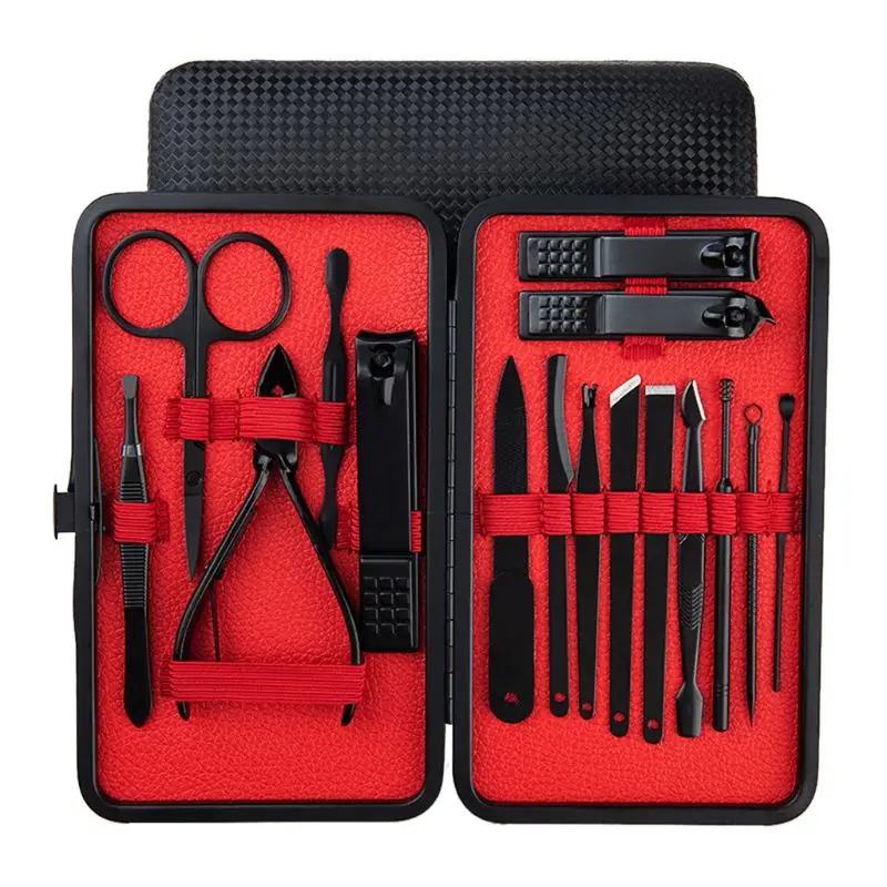 

Stainless Steel Manicure set Nail Clippers Set of 16/18Pcs Professional Kit Tool X7YB