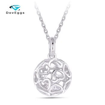 

DovEggs Elegant Necklace Sterling 1ct 6.5mm GH Color Moissanite Classic Ball Shaped Sterling Solid 925 Silver Pendant for Women
