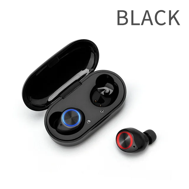 TW60-Black Дизайн мини bluetooth беспроводные, наушники-вкладыши, bluetooths наушники-вкладыши tws с вкладыши tw60 с зарядный чехол pk i12 i7 - Цвет: TW60-Black