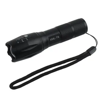 

T6 Glare Charging Flashlight Hunting Aluminum Led Flashlights A100 Telescopic Zoom Outdoor TacticsBlack Practical Flashlight Hot