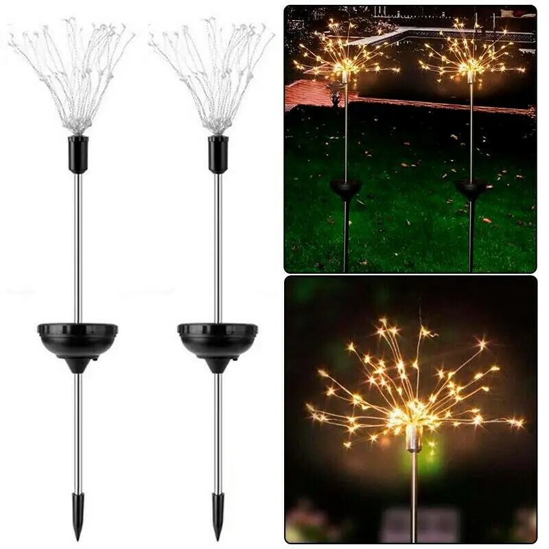 

90 LED Starburst Solar Powered Lawn Light Warm White Solar Lights for Garden Decoration