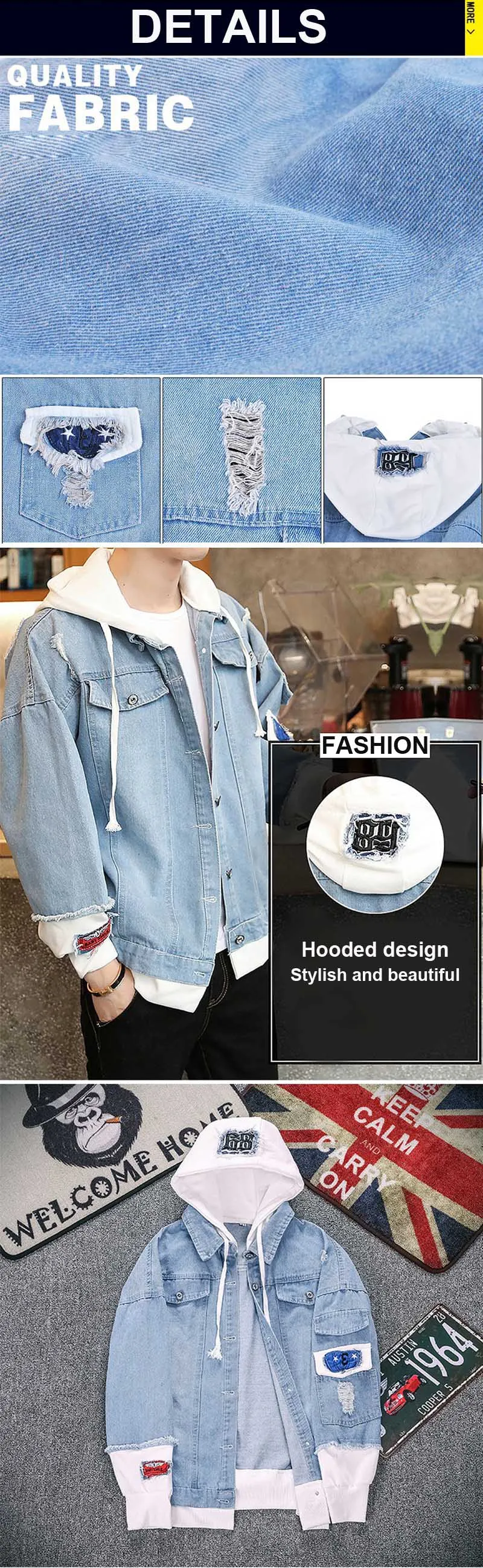 Coshome Boku No My Hero Academia Midoriya Shoto Todoroki Cosplay Hoodies Costumes Men Women Denim Jacket (12)