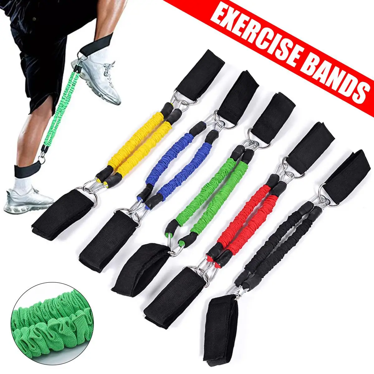 Gym Ankle Leg Resistance Bands Elasticity Leg Training Straps Exercise