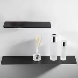 2021 New Bathroom Shelves Black Hole-free Bathroom Gel Accessory Dresser Shower Rack Wall Mount Toilet Storage Tray Simple P7u2
