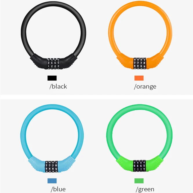 

Portable Bike Lock 4 Digit Code Combination Bicycle Security Lock Steel Cable Spiral Bike Cycling Bicycle Lock Anti-theft lock