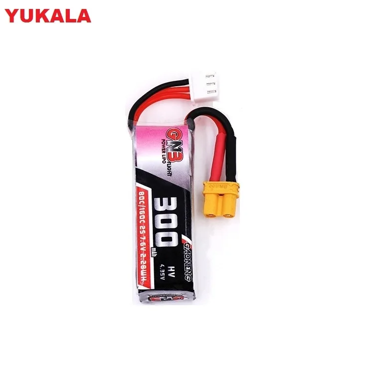 YUKALA 1 3 шт 300 mah 7 6 V 80C/160C HV Lipo батарея с штепсельной вилкой XT30 для Beta75X 2S Beta65X дроны