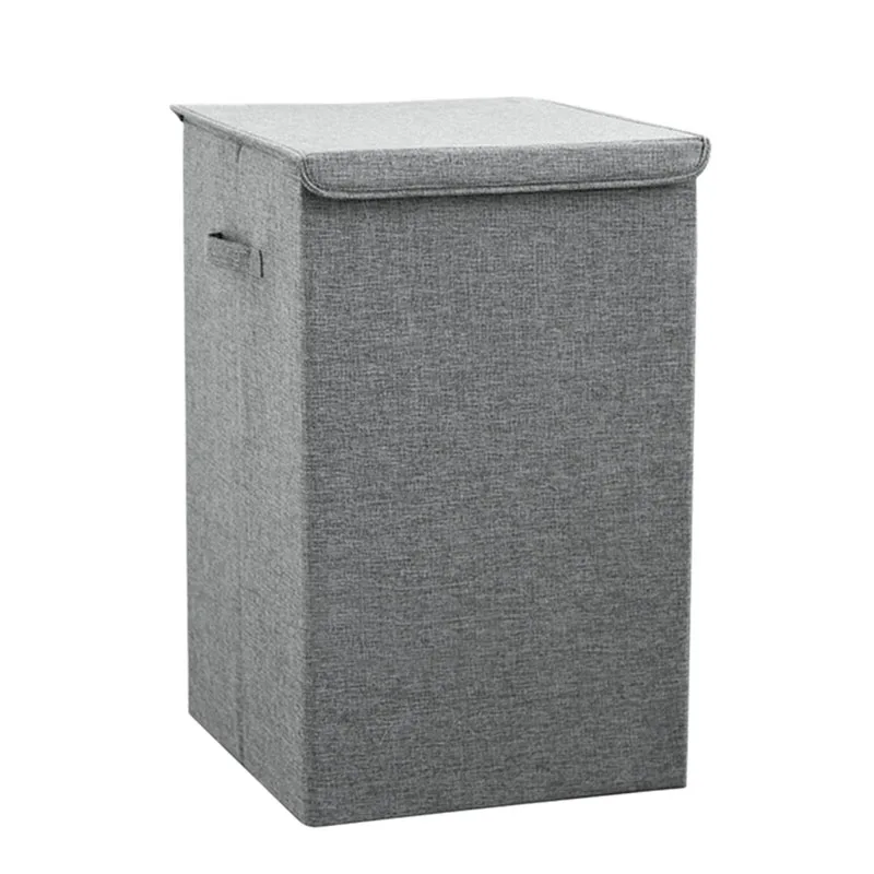 

Cotton Laundry Basket with Cover Bathroom Laundry Basket Large Kitchen Storage Basket Home Collapsible Waterproof Laundry Hamper