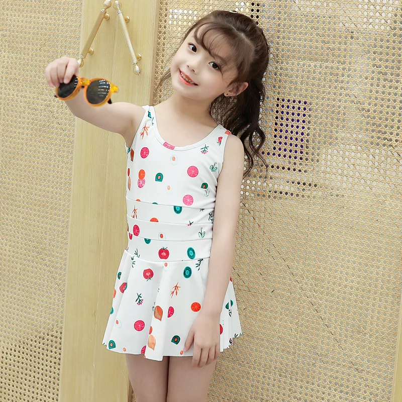 

Factory 2019 New Style KID'S Swimwear GIRL'S Girls Fashion Cute Medium-sized Child Dress-Swimwear