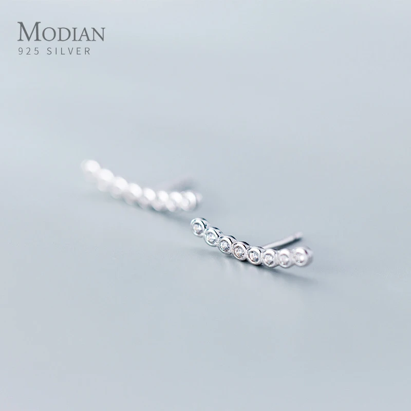 Modian минимализм розовое золото Цвет серьги со шпилькой для женщин ослепительно AAA