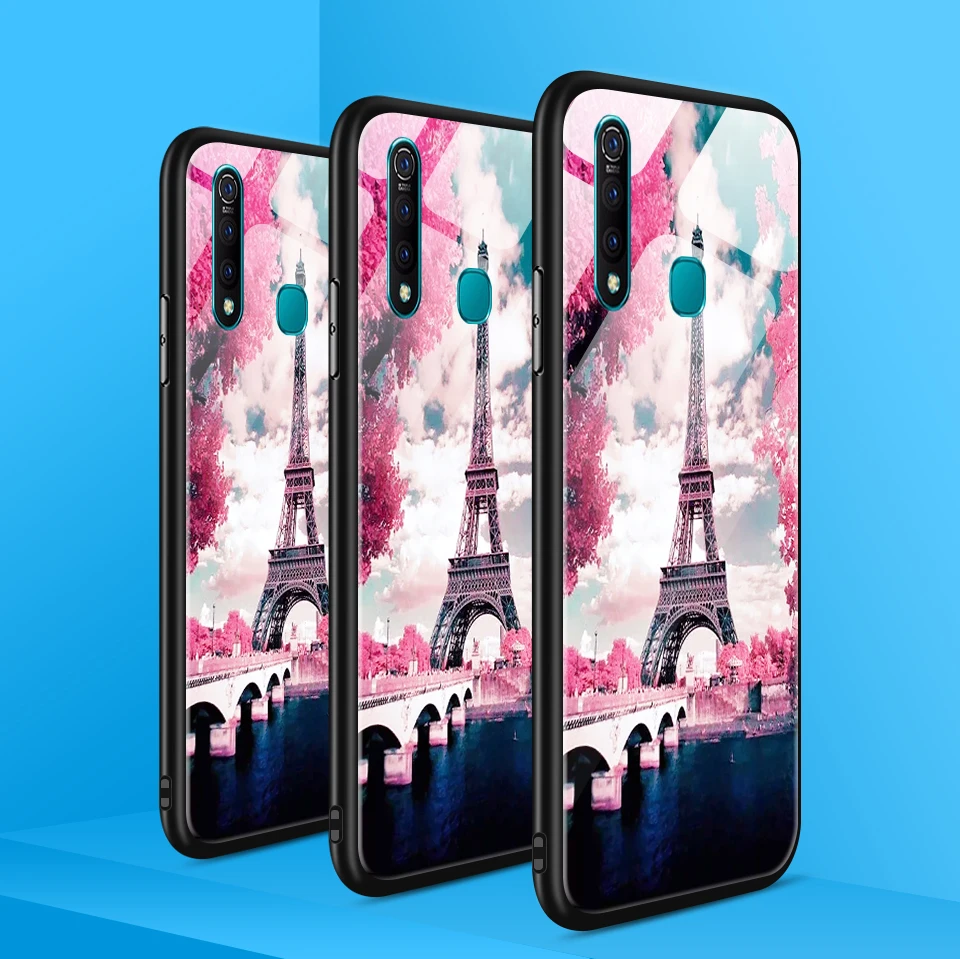Закаленное стекло крышка для vivo Z5X/V1911A полная Защита задняя крышка для vivo S1/S1 Pro V1831A C1832A окрашенный Звездный бампер Capas