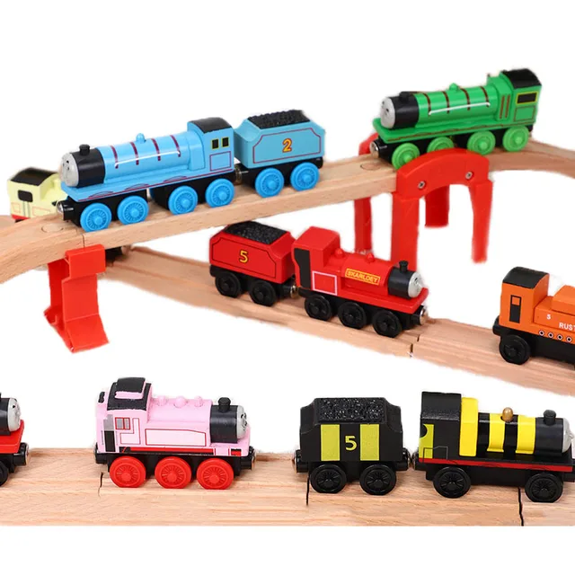 Original Wooden Trains Thomas Model Cars Toys Compatible with Wooden Train Sliding Track Percy James Gordon Toys for Children. 1