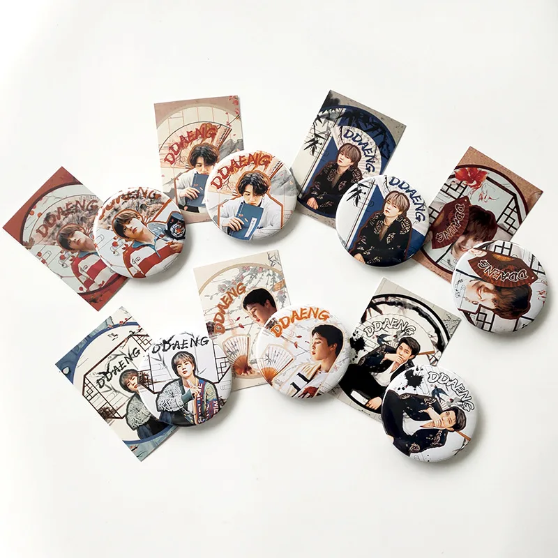 Wholesale Kpop Bangtan Boys Ddaeng Photo Brooch Badge Button Pin Badges For Clothes Backpack Decoration | Канцтовары для офиса и