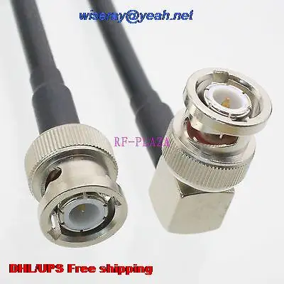 

DHL/EMS 50 pcs Cable 3FT BNC male plug to BNC male right angle RG58 RF Pigtail jumper cable with one year warranty-A2