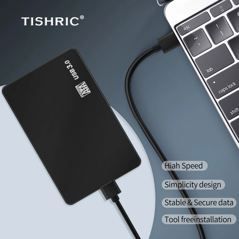 External Hard Drive Case TISHRIC HDD Case External Hard Drive Optibay Enclosure 2.5 Hard Disk Case HDD Box USB 3/2 Sata to USB Multicolor Drive Box