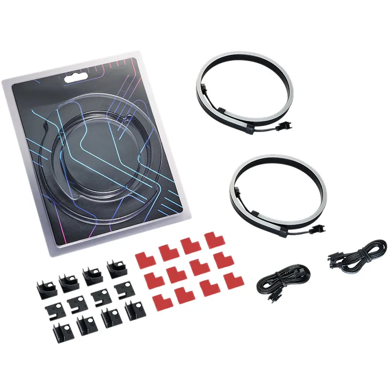Combo Light Strip ARGB Neon Computer Case Decoration Led Strip 5V 3PIN Light Header AURA 400mm x 2Pcs Combo Light Strip ARGB Neon Computer Case Decoration Led Strip 5V 3PIN Light Header AURA 400mm x 2Pcs