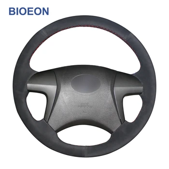 

Hand-Stitched Black Synthetic Suede Car Steering Wheel Covers for Toyota Highlander Camry Mark X Zio Premio Noah (Voxy) Previa