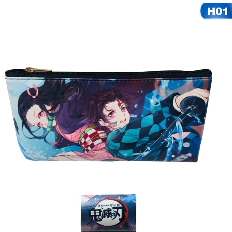 Demon Slayer: Kimetsu No Yaiba Tanjiro Kamado милый полиуретановый чехол для карандашей, сумка для ручек, школьные принадлежности для обучения, канцелярские принадлежности - Цвет: H01