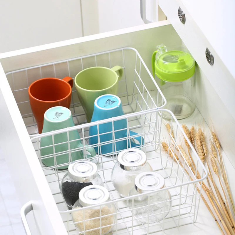 Простой стиль, кованая корзина для хранения, настольная, для мелочей, для дома, для фруктов, овощей, корзина для хранения, металлические корзины для хранения