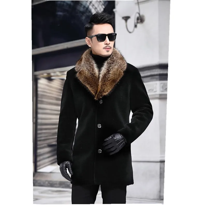 High-quality Autumn Winter Men Coat Overcoat Mens With Artifical Fur Collar Outerwear Jacket And Coat Size M-5XL High-quality Autumn Winter Men Coat Overcoat Mens With Artifical Fur Collar Outerwear Jacket And Coat Size M-5XL