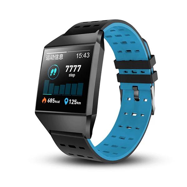Longet W1C Смарт-часы для мужчин и женщин кислорода в крови водонепроницаемый трекер физической активности Монитор Сердечного Ритма Смарт-часы спортивные для Android IOS - Цвет: blue