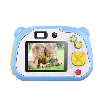 

2 Inch WiFi Kids Camera 1080P HD Digital Camcorder with Dual Lens Flash& Auto Focus for Girls and Boys(16G TF Card ) (Blue)