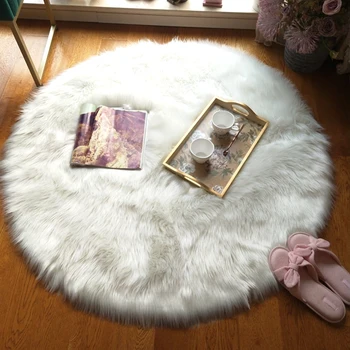 

Solid long hairy round carpet European living room carpet tea a few plush bedroom bedside carpet window blanket