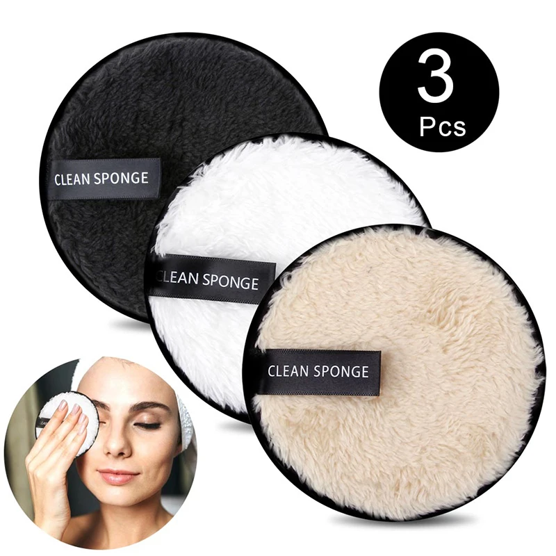 

1/3Pcs Microfiber Reusable Makeup Remover Microfiber Pads Face Cleansing Wipe reusable Puff Make up Remover Pads Makeup Tool