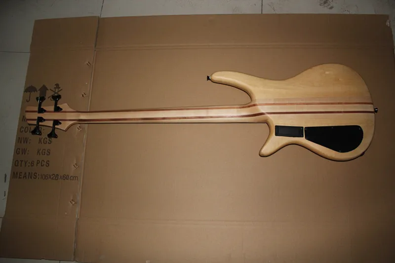 free shipping top quality wholesale 4 string neck through electric bass import alder wood active bass