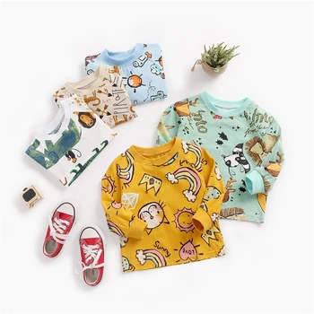

2020 New Fashion Baby T-shirt Boys Summer Clothes Cotton Cartoon Print Girls Cute Short Sleeve Coat Kid Clothes Gift