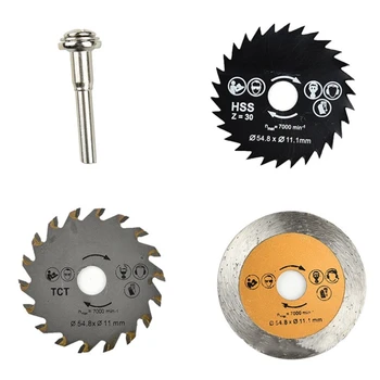 

3PC Electric High-Speed ​​Steel Small Saw Set Cutting Disc Handle Clamp 6MM Handle Cross Border