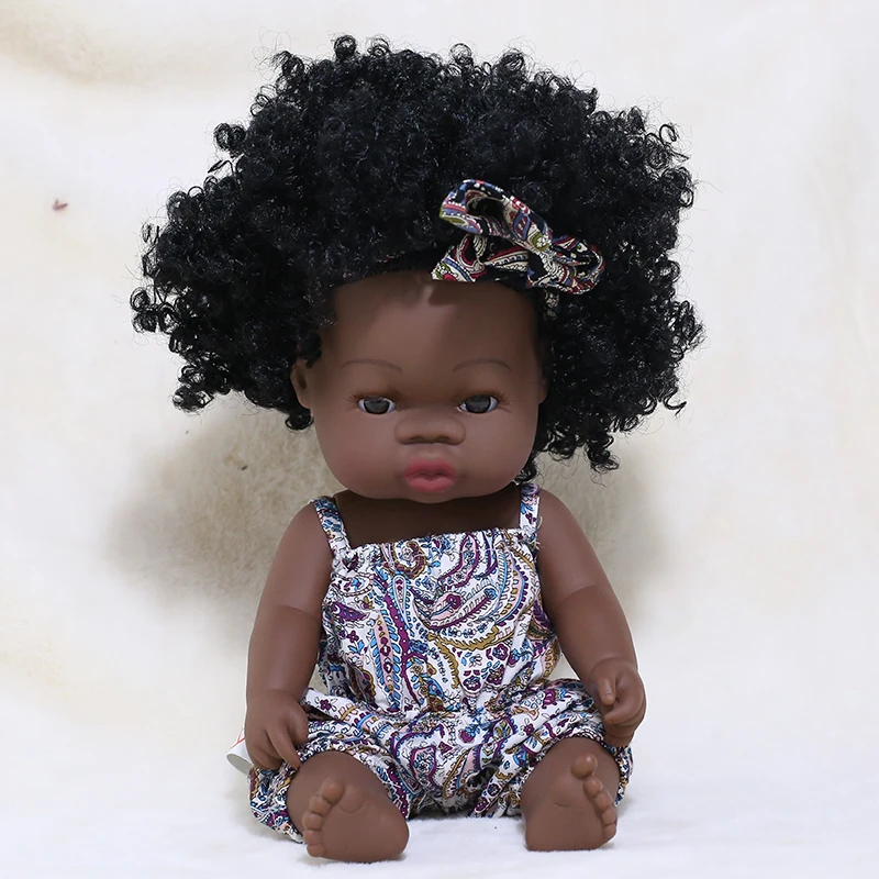 35CM American Reborn Black Baby Doll Bath Play Full Silicone Vinyl Baby Dolls Lifelike Newborn Baby Doll Toy Girl Christmas Gift 10