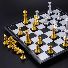 

Medieval Chess Set With High Quality Foldable Chessboard 32 Chess Pieces Magnetic Board Game Chess Figure Sets Table Games Gift