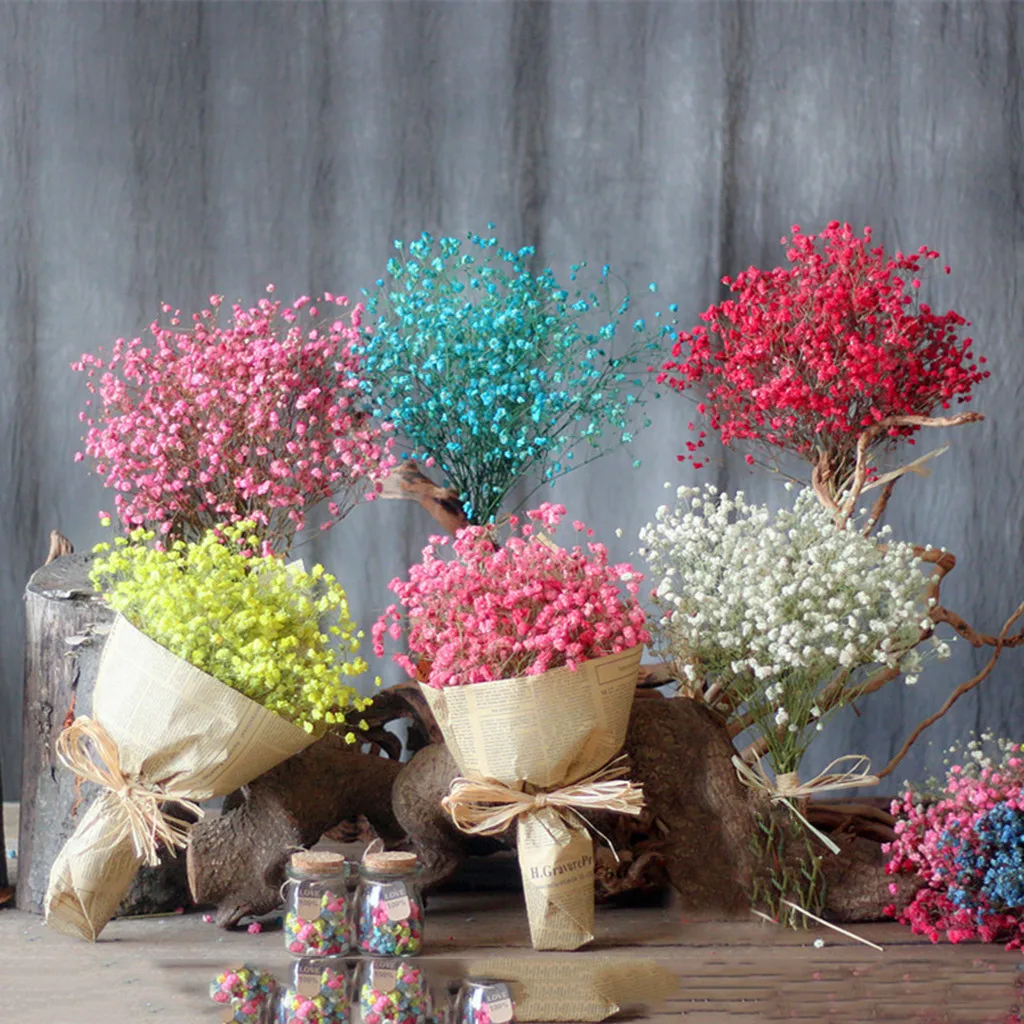 Natural Dried Flower Baby's Breath Home Decor Full Stars Gy Garden Decoration Fake Rose DIY | Дом и сад