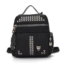 Лидер продаж от производителя; Новинка года; стильный рюкзак из ткани Оксфорд с заклепками; женская сумка; Повседневная дорожная сумка; большая и средняя школьная сумка