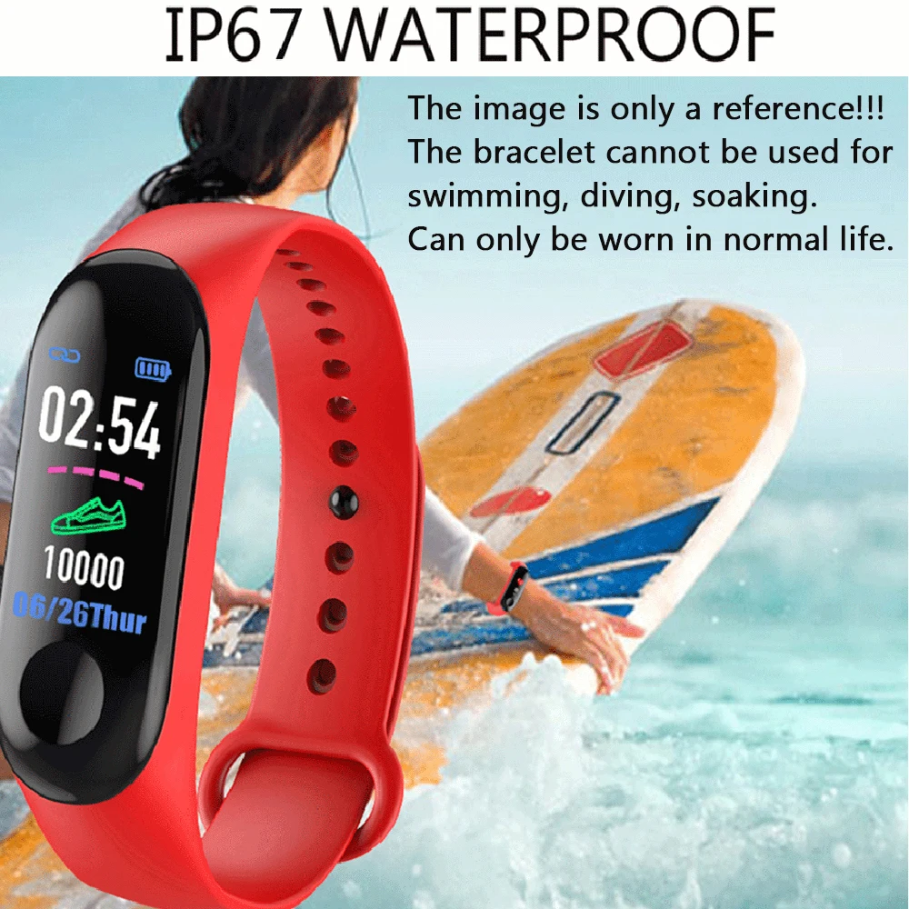 Rovtop M3 Plus Bluetooth Смарт часы Шагомер монитор сна Здоровье часы IP65 Водонепроницаемый Браслет фитнес трекер часы