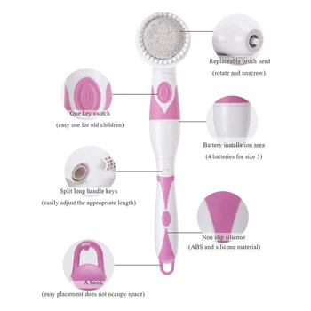 

Electric Spin Massage Shower Brush Bath SPA Cleaning Waterproof Back Scrubber DIN889