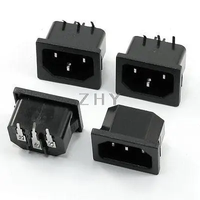 4 шт. 3 прямоугольных штыря IEC320 C14 Входной разъем питания AC 250 В 10Amp