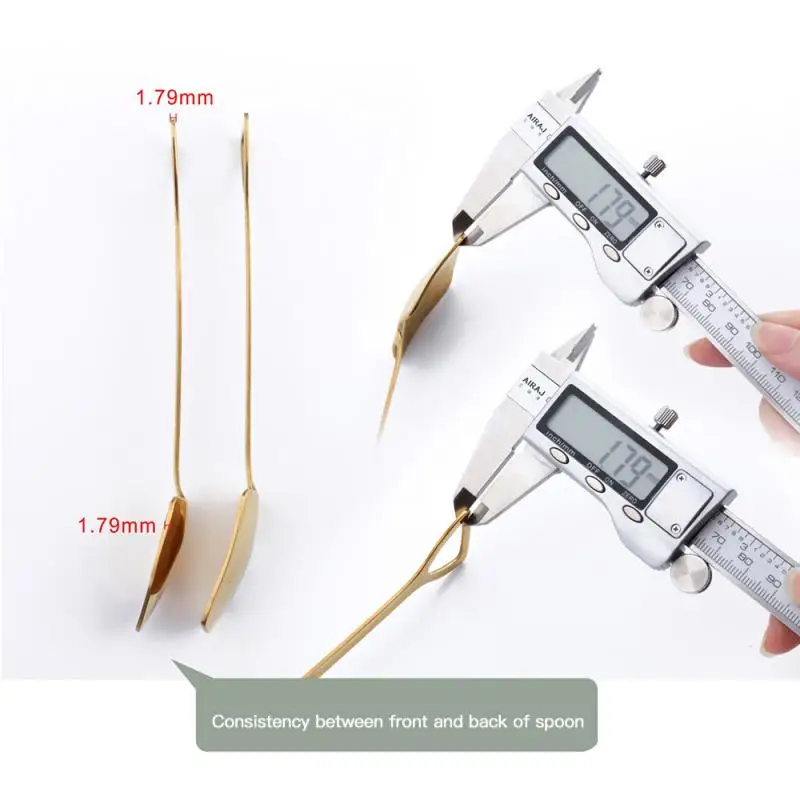 Stainless Steel Cutlery Set Creative Food-Grade Stainless Steel Coffee Ice Cream Spoons Shovel Shape Multi-Color Long Handle Fork Teaspoons Kitchen Tool