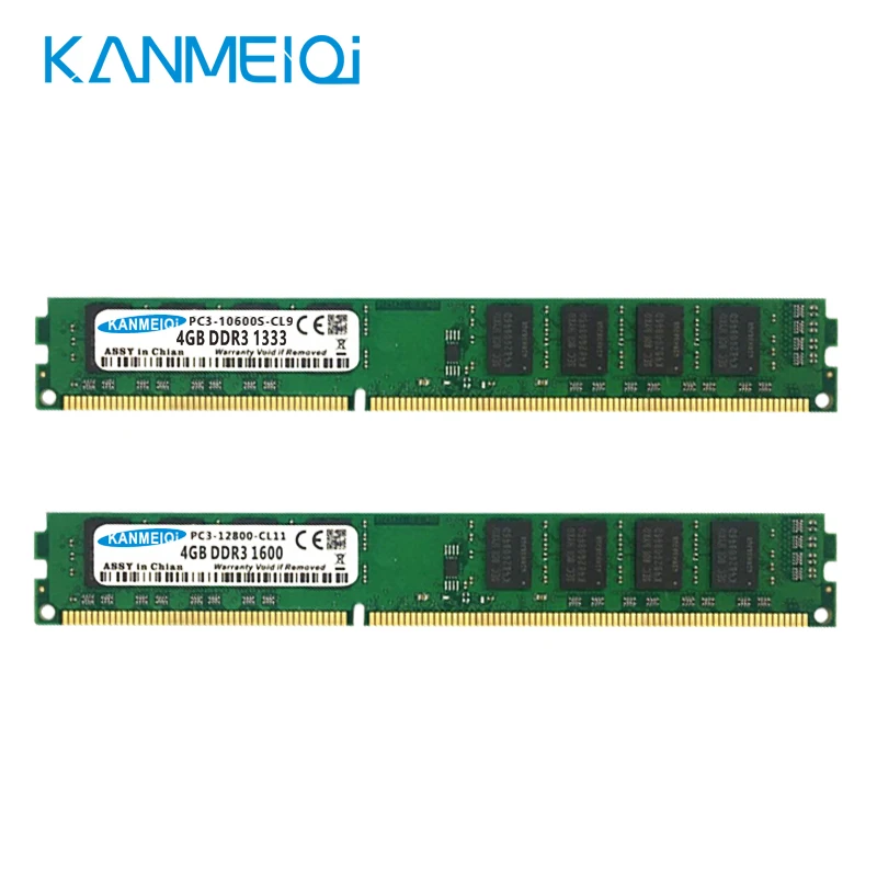 

KANMEIQi ram DDR3 8GB(2pcsX4GB) 1333MHZ 1600mhz Desktop Memory DIMM PC3-12800S-CL11 240pivn 1.5v New