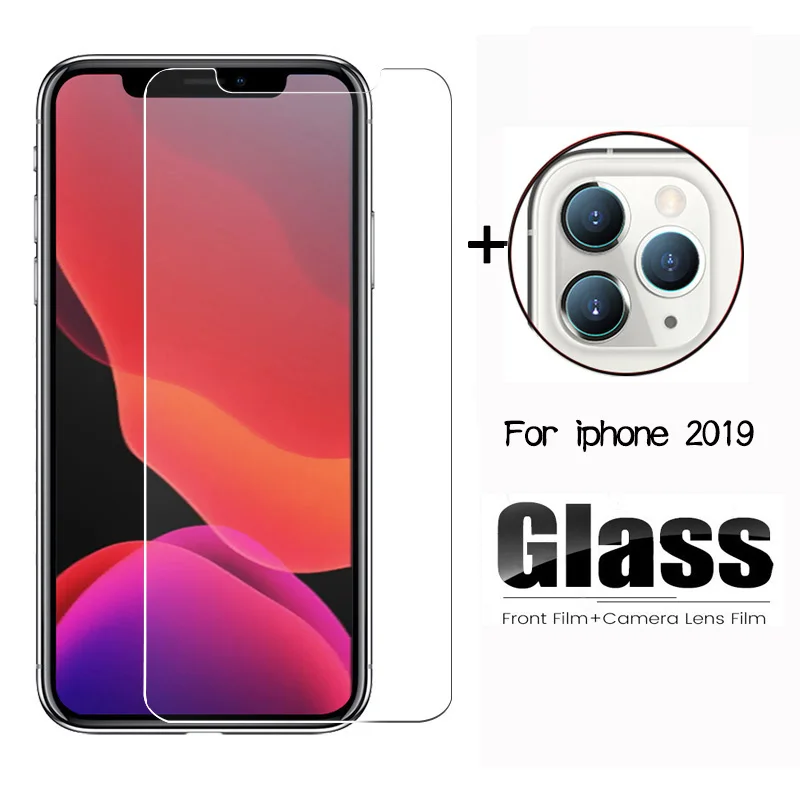 2 в 1 HD защита для экрана закаленное стекло iPhone 11 Pro 11Pro Max Защитное объектива камеры