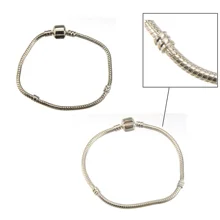 Распродажа snkae цепи браслеты бисерный Браслет гибкий латунный белый к Серебряный Модные женские мужские ювелирные аксессуары diy Дешевые 1 шт